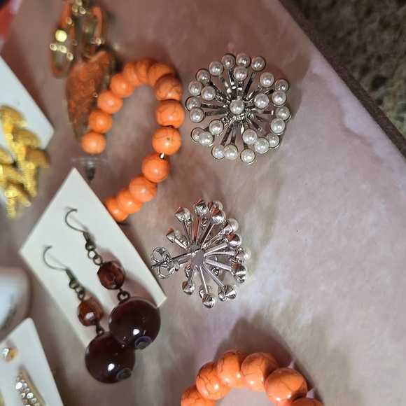 Elegant Silver tone fuax Pearl stud Earrings - Picture 12 of 12